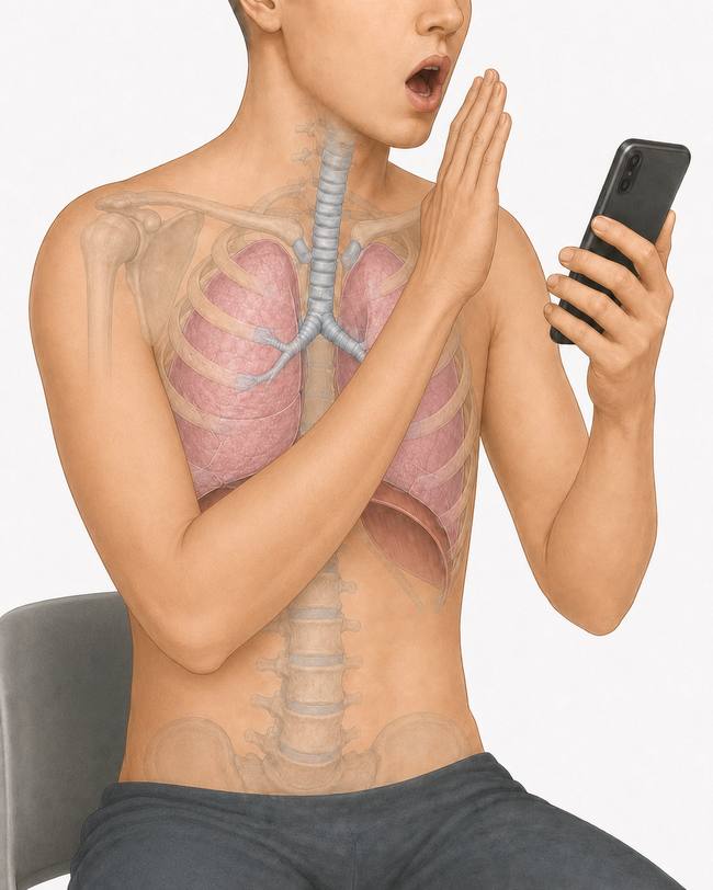 Hold the phone about 20 cm from the mouth; cough hard after the beep.